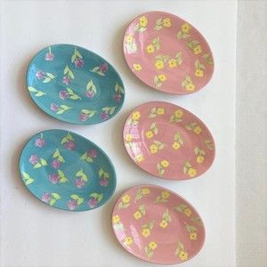 5 Easter Egg Shaped Dishes Floral Pastel Spring Holiday Candy Small Plate 9x6 in